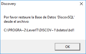 Creación de la base de datos Discovery